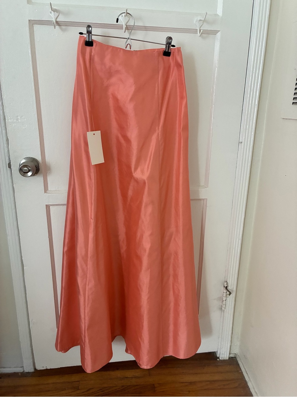 STAUD Coral Satin A-Line Maxi Skirt